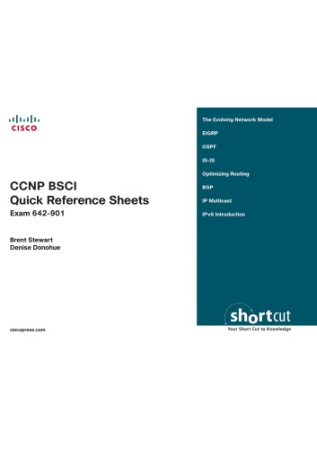 Ccnp Bsci Quick Reference Sheets Exam 642901 Brent Stewart Denise Donohue