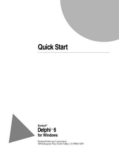 Delphi 6 For Windows Quickstart Borland Software Corporation