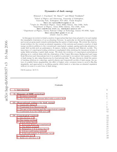 Dynamics Of Dark Energy Edmund J Copeland Sami M Tsujikawa Shinji D V Ahluwaliakhalilova