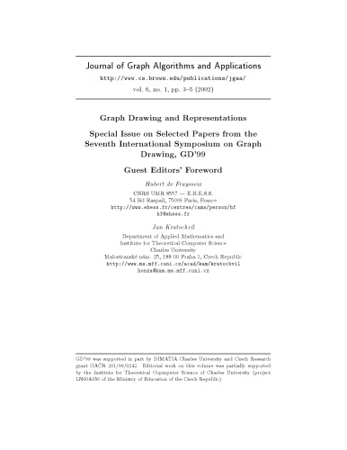 Journal Of Graph Algorithms And Applications Brown University Dept Of Computer Science