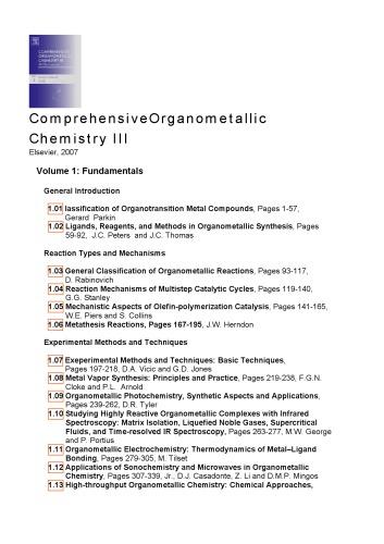 Comprehensive Organometallic Chemistry Iii From Fundamentals To Applications In 13v Vol 1 3rd Mingos D Michael P Parkin Gerard Crabtree Robert H