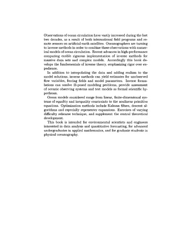 Inverse Methods In Physical Oceanography Andrew F Bennett