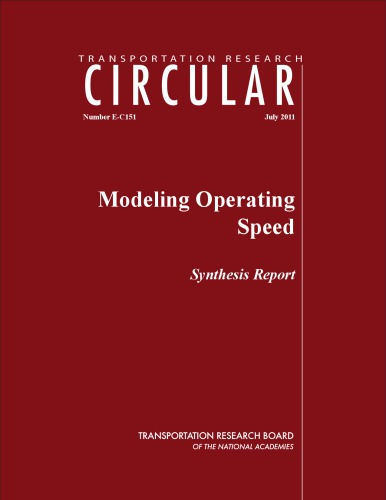 Modeling Operating Speed Synthesis Report National Research Council Us Transportation Research Board Operational Effects Of Geometrics Committee