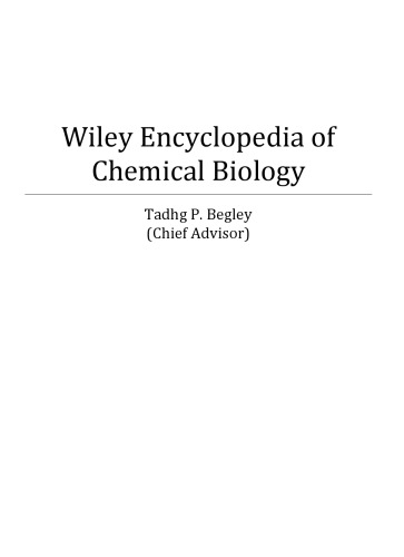 Wiley Encyclopedia Of Chemical Biology 4 Vols Tadhg P Begley Wileyblackwell Firm Wiley Interscience Online Service Et Al