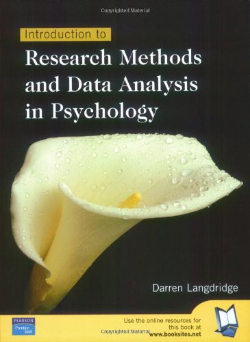 Introduction To Research Methods Data Analysis In Psychology Darren Langdridge