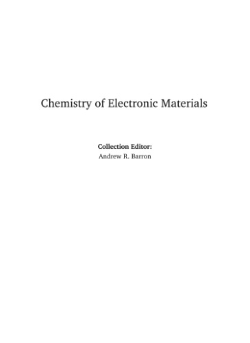 Chemistry Of Electronic Materials From Raw Materials To Integrated Circuit Free Web Version Barron