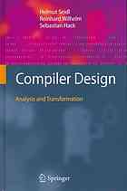 Compiler Design Analysis And Transformation 1st Edition Helmut Seidl
