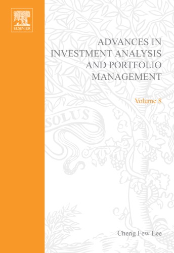 Advances In Investment Analysis And Portfolio Management Volume 8 Cheng F Lee
