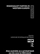 Regionalist Parties In Western Europe Lieven De Winter Huri Tursan