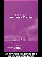 Studies In The Assessment Of Parenting Peter Reder Sylvia Duncan Clare Lucey