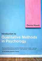 Introduction To Qualitative Methods In Psychology Dennis Howitt