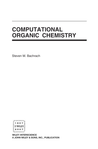 Computational Organic Chemistry Steven M Bachrach