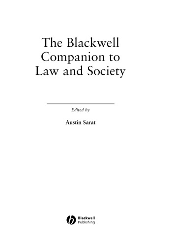 The Blackwell Companion To Law And Society Austin Sarat