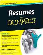 Resumes For Dummies Joyce Lain Kennedy