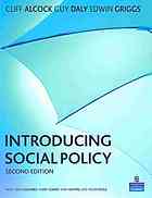 Introducing Social Policy Cliff Alcock Guy Daly Edwin Griggs Dawson Books