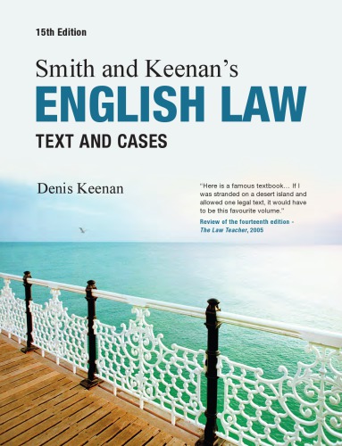 Smith Keenans English Law Text And Cases Denis J Keenan Kenneth Smith