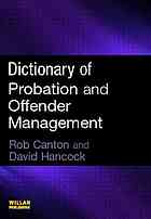 Dictionary Of Probation And Offender Management Robert Canton David Hancock