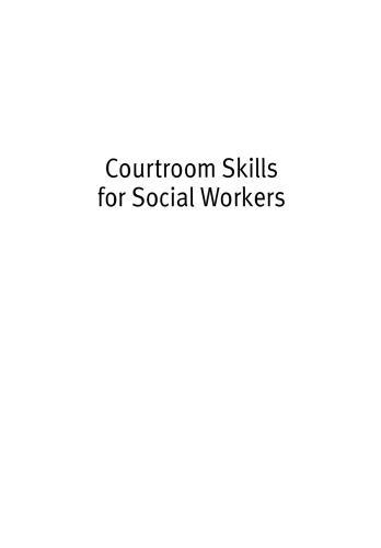 Courtroom Skills For Social Workers Clare Seymour Richard Seymour