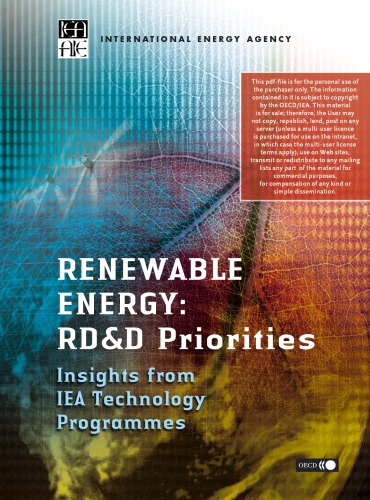 Renewable Energy Rd D Priorities Insights From Iea Technology Programme Organisation For Economic Cooperation And Development