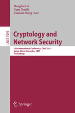 Cryptology And Network Security 10th International Conference Cans 2011 Sanya China December 1012 2011 Proceedings 1st Edition Xavier Boyen Auth