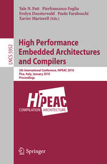 High Performance Embedded Architectures And Compilers 5th International Conference Hipeac 2010 Pisa Italy January 2527 2010 Proceedings 1st Edition Bob Iannucci Auth