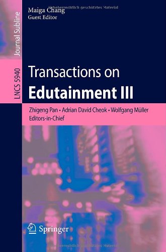 Transactions On Edutainment Iii 1st Edition Panagiotis Tragazikis