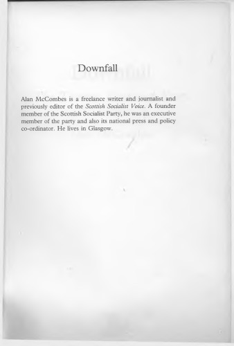 Downfall The Tommy Sheridan Story 1st Edition Alan Mccombes
