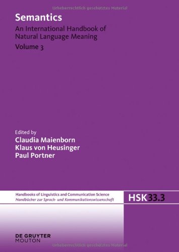 Semantics An International Handbook Of Natural Language Meaning Claudia Maienborn
