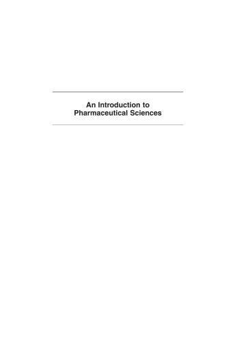 An Introduction To Pharmaceutical Sciences Production Chemistry Techniques And Technology Jiben Roy