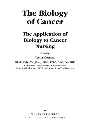 The Biology Of Cancer Janice Gabriel