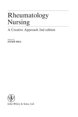 Rheumatology Nursing A Creative Approach Jacqueline Hill