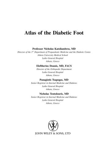 Atlas Of The Diabetic Foot Nicholas Katsilambros Et Al