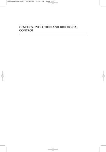 Genetics Evolution And Biological Control Lester E Ehler R Sforza T Mateille International Organization For Biological Control