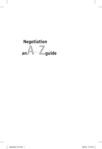Negotiation An Az Guide Gavin Kennedy