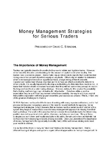 Money Management Strategies For Serious Traders Daviid Stendahl