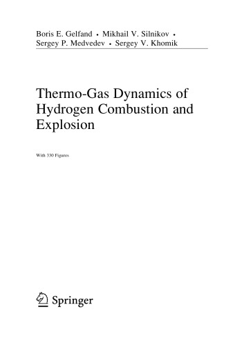 Thermogas Dynamics Of Hydrogen Combustion And Explosion Mikhail V Silnikov