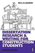 Dissertation Research And Writing For Construction Students 2nd Ed S G Naoum