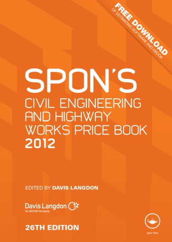 Spons Civil Engineering And Highway Works Price Book 2012 Davis Langdon Llp E Fn Spon