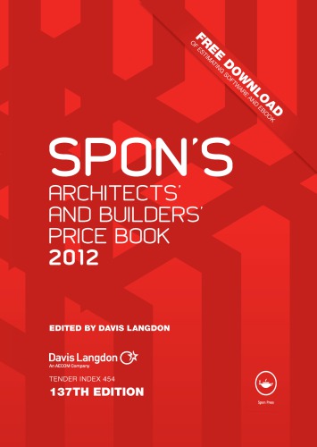 Spons Architects And Builders Price Book 2012 Davis Langdon
