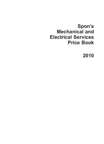 Spons Mechanical And Electrical Services Price Book 2010 Davis Langdon Llp