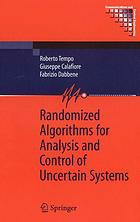 Randomized Algorithms For Analysis And Control Of Uncertain Systems R Tempo Giuseppe Calafiore Fabrizio Dabbene