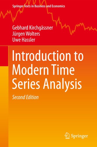 Introduction To Modern Time Series Analysis 2nd Edition Gebhard Kirchgssner