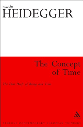 The Concept Of Time The First Draft Of Being And Time 1st Edition Martin Heidegger