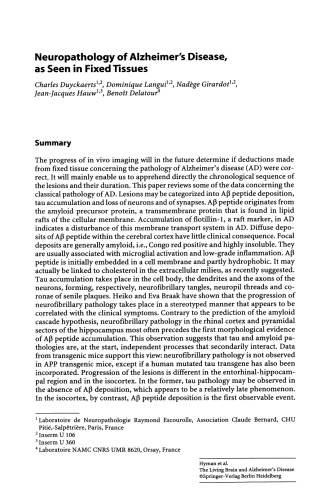 The Living Brain And Alzheimers Disease Bradley T Hyman Jeanfranois Demonet