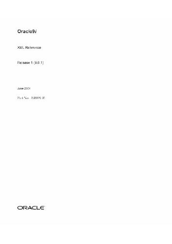 Oracle9i Xml Reference Part No A8889901 Release 9 0 1 Sharma C