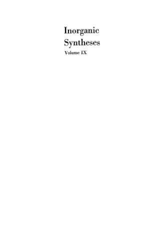 Inorganic Syntheses Volume 9 S Y Tyree Ed