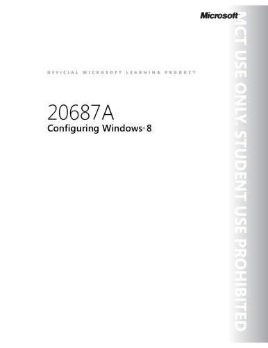 20687a Configuring Windows 8 Setup Guide Trainer Handbook