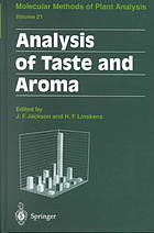 Analysis Of Taste And Aroma J F Jackson H F Linskens