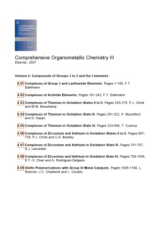 Compounds Of Groups 3 To 4 And The F Elements Bochmann M