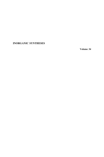 Inorganic Syntheses Vol 34 Shapley Jr Ed